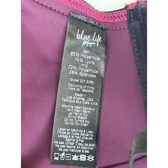 Blue Life Fit Bralette L Burgundy Exhale Velvet Bralette in Garnet Size L - Picture 6 of 16